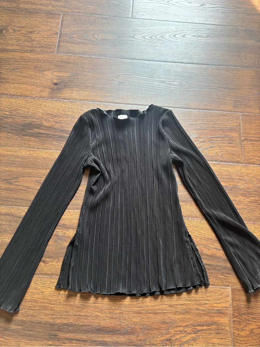 a new day Black Ribbed Long-Sleeve Tee